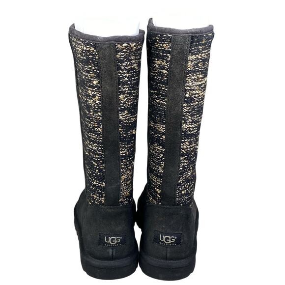 UGG Women’s Camaya Black Metallic Gold Pull Up Winter Boot Size US 8 - Picture 8 of 10